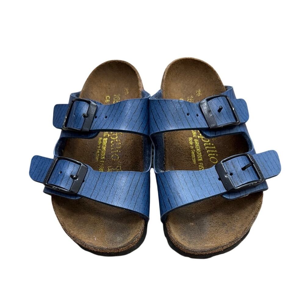 Papillio Birkenstock Arizona Kids Double Strap Sandals Blue Toddler Size 8